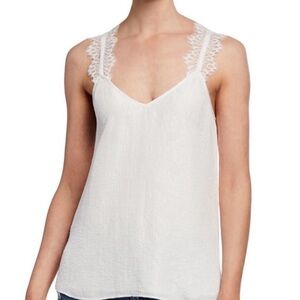 CAMI NYC White Lace Trim Floral Camisole